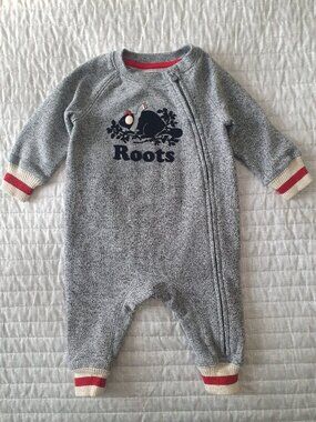 Roots Baby Zip-up Romper - Size S (3-6 Months) Boy/Girl